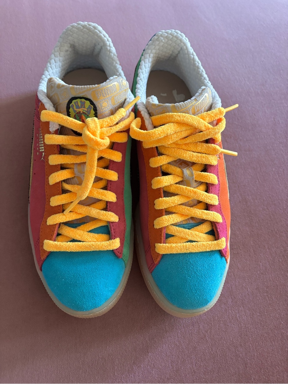 Men’s Puma suede classix Out of Season Suede colorblock sneakers.
